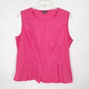 Brooks Brothers Pink Sleeveless Ruffle Hem Top size 10